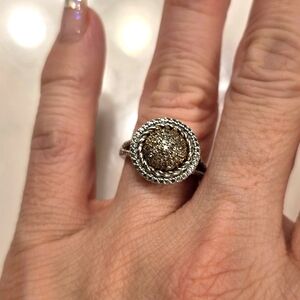 Vintage Pave Ring Sterling Silver